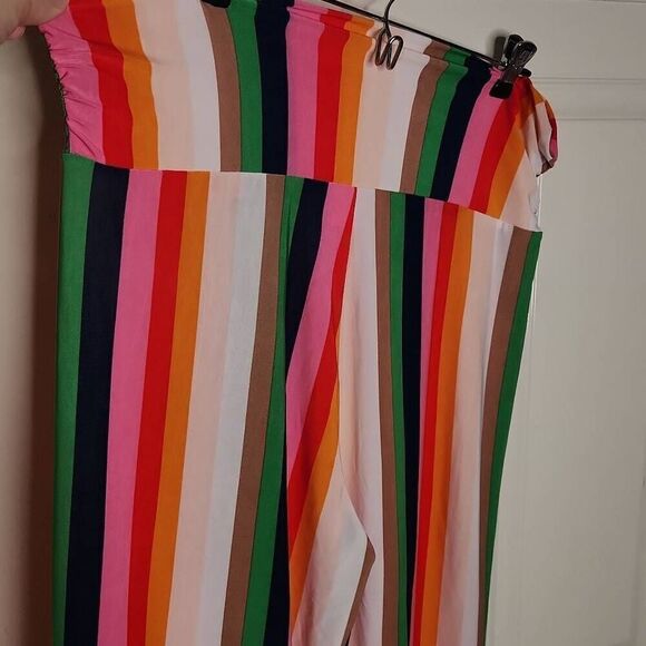 Venus striped wide leg lightweight pants women's size L - Picture 6 of 6